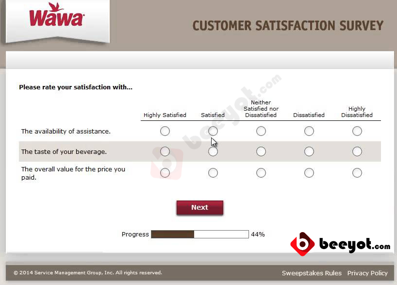 Wawa Survey Step 3 answer of the questions