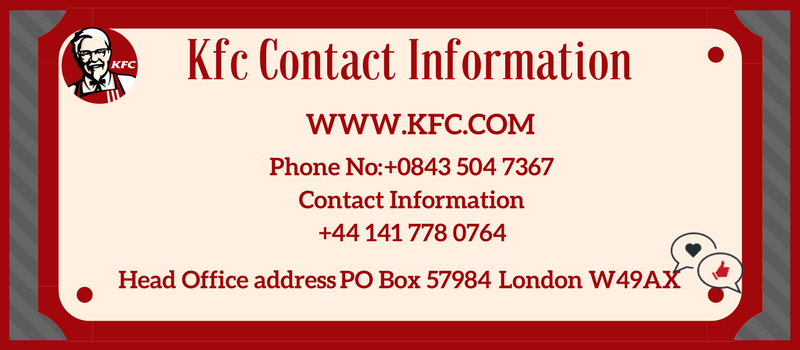 MyKFCexperience Contact Information